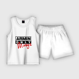 Детская пижама с шортами хлопок с принтом Armin only   mirage в Тюмени,  |  | Тематика изображения на принте: addicted | buuren | mirage | van | аrmin