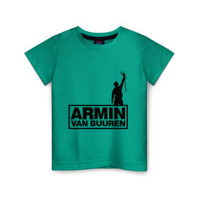 Детская футболка хлопок с принтом Armin van buuren в Тюмени, 100% хлопок | круглый вырез горловины, полуприлегающий силуэт, длина до линии бедер | Тематика изображения на принте: addicted | buuren | van | аrmin
