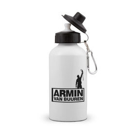 Бутылка спортивная с принтом Armin van buuren в Тюмени, металл | емкость — 500 мл, в комплекте две пластиковые крышки и карабин для крепления | addicted | buuren | van | аrmin