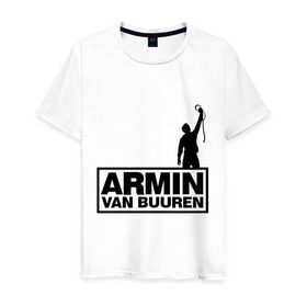 Мужская футболка хлопок с принтом Armin van buuren в Тюмени, 100% хлопок | прямой крой, круглый вырез горловины, длина до линии бедер, слегка спущенное плечо. | addicted | buuren | van | аrmin