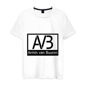 Мужская футболка хлопок с принтом Armin van buuren logo в Тюмени, 100% хлопок | прямой крой, круглый вырез горловины, длина до линии бедер, слегка спущенное плечо. | addicted | buuren | van | аrmin