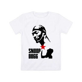 Детская футболка хлопок с принтом Snoop Dogg в Тюмени, 100% хлопок | круглый вырез горловины, полуприлегающий силуэт, длина до линии бедер | dogg | snoop | дог | снуп