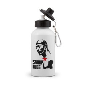 Бутылка спортивная с принтом Snoop Dogg в Тюмени, металл | емкость — 500 мл, в комплекте две пластиковые крышки и карабин для крепления | dogg | snoop | дог | снуп