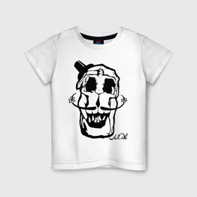 Детская футболка хлопок с принтом Череп из девушек Дали в Тюмени, 100% хлопок | круглый вырез горловины, полуприлегающий силуэт, длина до линии бедер | дали | девушка | тело | фигура | череп