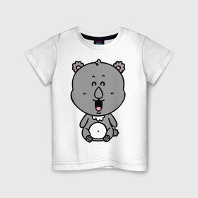 Детская футболка хлопок с принтом Милый мишка в Тюмени, 100% хлопок | круглый вырез горловины, полуприлегающий силуэт, длина до линии бедер | веселый | коала | медведь | милый | мишка | радостный