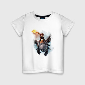 Детская футболка хлопок с принтом Как приручить дракона в Тюмени, 100% хлопок | круглый вырез горловины, полуприлегающий силуэт, длина до линии бедер | дракон | как приручить дракона | мультфильм