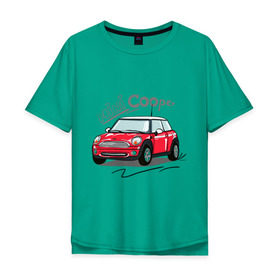 Мужская футболка хлопок Oversize с принтом Mini Cooper в Тюмени, 100% хлопок | свободный крой, круглый ворот, “спинка” длиннее передней части | mini cooper | автомобиль | машина | мини купер | миникупер