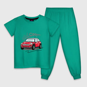 Детская пижама хлопок с принтом Mini Cooper в Тюмени, 100% хлопок |  брюки и футболка прямого кроя, без карманов, на брюках мягкая резинка на поясе и по низу штанин
 | mini cooper | автомобиль | машина | мини купер | миникупер