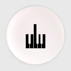 Тарелка 3D с принтом Fuck your music! в Тюмени, фарфор | диаметр - 210 мм
диаметр для нанесения принта - 120 мм | your | вашу | клавиши | музыка | пианино | твою