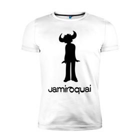 Мужская футболка премиум с принтом Jamiroquai в Тюмени, 92% хлопок, 8% лайкра | приталенный силуэт, круглый вырез ворота, длина до линии бедра, короткий рукав | Тематика изображения на принте: funk | jamiroquai | jazz | джаз | джамирокуай | фанк