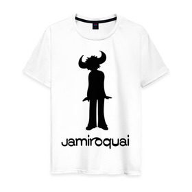Мужская футболка хлопок с принтом Jamiroquai в Тюмени, 100% хлопок | прямой крой, круглый вырез горловины, длина до линии бедер, слегка спущенное плечо. | funk | jamiroquai | jazz | джаз | джамирокуай | фанк