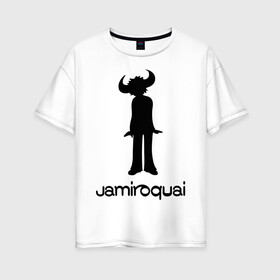 Женская футболка хлопок Oversize с принтом Jamiroquai в Тюмени, 100% хлопок | свободный крой, круглый ворот, спущенный рукав, длина до линии бедер
 | funk | jamiroquai | jazz | джаз | джамирокуай | фанк