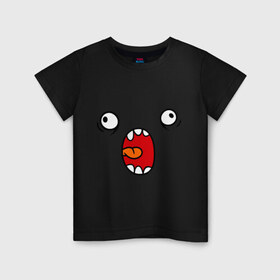 Детская футболка хлопок с принтом Рожица монстрика в Тюмени, 100% хлопок | круглый вырез горловины, полуприлегающий силуэт, длина до линии бедер | вопль | крик | лицо | монстр | рожица | смайл | удивление