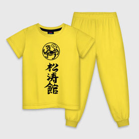 Детская пижама хлопок с принтом Шотокан карате в Тюмени, 100% хлопок |  брюки и футболка прямого кроя, без карманов, на брюках мягкая резинка на поясе и по низу штанин
 | боевое | единоборство | иерогливы | искусство | карате | китай | тигр | шотокан | япония