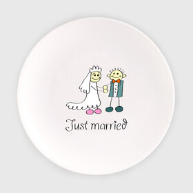 Тарелка с принтом Just married в Тюмени, фарфор | диаметр - 210 мм
диаметр для нанесения принта - 120 мм | just | married | жених | молодожены | невеста | свадьба