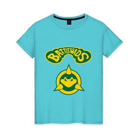 Женская футболка хлопок с принтом Боевые Жабы в Тюмени, 100% хлопок | прямой крой, круглый вырез горловины, длина до линии бедер, слегка спущенное плечо | battle | batttletoads | sega | toads | сега