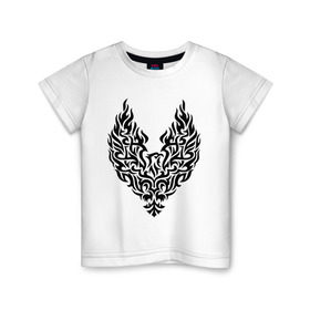 Детская футболка хлопок с принтом Огненный феникс в Тюмени, 100% хлопок | круглый вырез горловины, полуприлегающий силуэт, длина до линии бедер | Тематика изображения на принте: возрождение | огонь | пепел | птица | феникс
