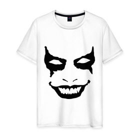 Мужская футболка хлопок с принтом Зловещее лицо в Тюмени, 100% хлопок | прямой крой, круглый вырез горловины, длина до линии бедер, слегка спущенное плечо. | 