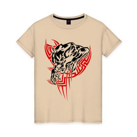 Женская футболка хлопок с принтом Свирепый оборотень в Тюмени, 100% хлопок | прямой крой, круглый вырез горловины, длина до линии бедер, слегка спущенное плечо | вервольф | волк | оборотень | свирепый | тату