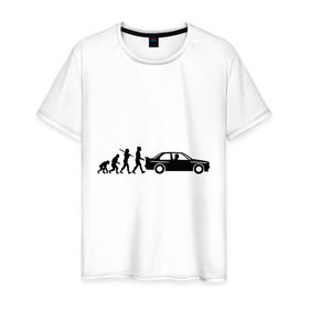 Мужская футболка хлопок с принтом Бмв эволюция в Тюмени, 100% хлопок | прямой крой, круглый вырез горловины, длина до линии бедер, слегка спущенное плечо. | bmw | evolution | автомобиль | бмв | развитие | эволюция