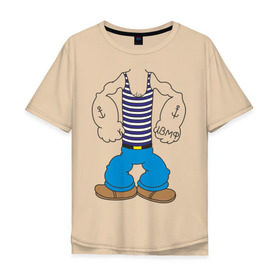 Мужская футболка хлопок Oversize с принтом Костюм морячка в Тюмени, 100% хлопок | свободный крой, круглый ворот, “спинка” длиннее передней части | вмф | военно морской флот | морской флот | моряк | морячок | якорь