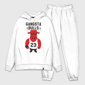 Мужской костюм хлопок OVERSIZE с принтом Gangsta Bulls в Тюмени,  |  | Тематика изображения на принте: bulls | chicago | gangsta | бык | гангстер | чикаго