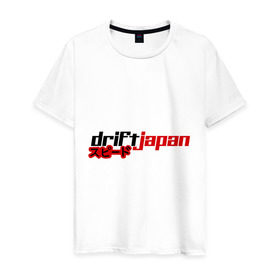 Мужская футболка хлопок с принтом DRIFT JAPAN streetstyle в Тюмени, 100% хлопок | прямой крой, круглый вырез горловины, длина до линии бедер, слегка спущенное плечо. | дрифт