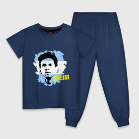 Детская пижама хлопок с принтом Месси (Messi) в Тюмени, 100% хлопок |  брюки и футболка прямого кроя, без карманов, на брюках мягкая резинка на поясе и по низу штанин
 | Тематика изображения на принте: argentina | football | lionel | messi | аргентина | футбол