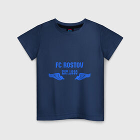Детская футболка хлопок с принтом FC Rostov в Тюмени, 100% хлопок | круглый вырез горловины, полуприлегающий силуэт, длина до линии бедер | 1930 | club | football | rostov | клуб | ростов | фк | футбол