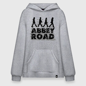 Худи SuperOversize хлопок с принтом Abbey Road в Тюмени, 70% хлопок, 30% полиэстер, мягкий начес внутри | карман-кенгуру, эластичная резинка на манжетах и по нижней кромке, двухслойный капюшон
 | 