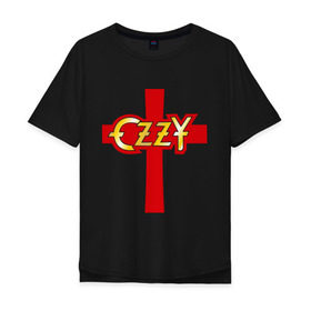 Мужская футболка хлопок Oversize с принтом Ozzy Osbourne (Оззи Осборн) в Тюмени, 100% хлопок | свободный крой, круглый ворот, “спинка” длиннее передней части | 