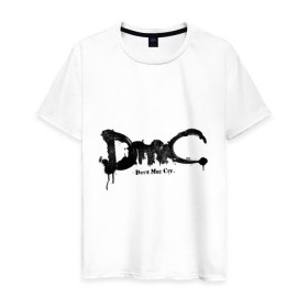 Мужская футболка хлопок с принтом Эмблема Devil May Cry в Тюмени, 100% хлопок | прямой крой, круглый вырез горловины, длина до линии бедер, слегка спущенное плечо. | dmc | данте