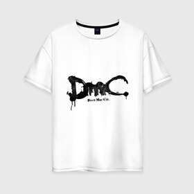 Женская футболка хлопок Oversize с принтом Эмблема Devil May Cry в Тюмени, 100% хлопок | свободный крой, круглый ворот, спущенный рукав, длина до линии бедер
 | dmc | данте