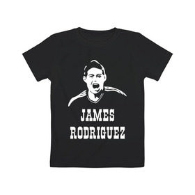Детская футболка хлопок с принтом James Rodriguez в Тюмени, 100% хлопок | круглый вырез горловины, полуприлегающий силуэт, длина до линии бедер | columbia | football | james | rodriguez | колумбия | родригес | футбол | хамес