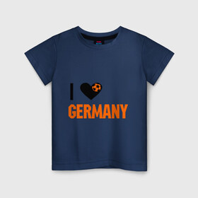 Детская футболка хлопок с принтом I love Germany в Тюмени, 100% хлопок | круглый вырез горловины, полуприлегающий силуэт, длина до линии бедер | Тематика изображения на принте: deutsch | football | germany | heart | love | германия | люблю | мяч | сердце | футбол