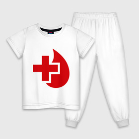 Детская пижама хлопок с принтом Донор в Тюмени, 100% хлопок |  брюки и футболка прямого кроя, без карманов, на брюках мягкая резинка на поясе и по низу штанин
 | донор | красный крест | крест | кровь | медицина | сердце