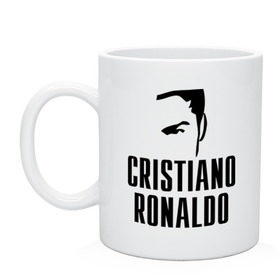 Кружка с принтом Cristiano Ronaldo 7 в Тюмени, керамика | объем — 330 мл, диаметр — 80 мм. Принт наносится на бока кружки, можно сделать два разных изображения | cristiano ronaldo | мяч | спорт | футбол