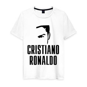 Мужская футболка хлопок с принтом Cristiano Ronaldo 7 в Тюмени, 100% хлопок | прямой крой, круглый вырез горловины, длина до линии бедер, слегка спущенное плечо. | cristiano ronaldo | мяч | спорт | футбол