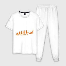 Мужская пижама хлопок с принтом Van Persie evolution в Тюмени, 100% хлопок | брюки и футболка прямого кроя, без карманов, на брюках мягкая резинка на поясе и по низу штанин
 | мяч | спорт | футбол | эволюция