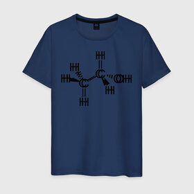 Мужская футболка хлопок с принтом Химическая формула спирт в Тюмени, 100% хлопок | прямой крой, круглый вырез горловины, длина до линии бедер, слегка спущенное плечо. | спирт | формула | химия
