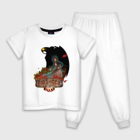 Детская пижама хлопок с принтом Биошок Инфинити в Тюмени, 100% хлопок |  брюки и футболка прямого кроя, без карманов, на брюках мягкая резинка на поясе и по низу штанин
 | bioshock | burial at sea | биошок | большой папочка | букер | сестренки | элизабет
