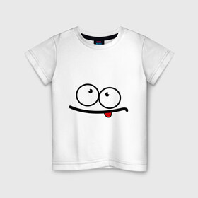 Детская футболка хлопок с принтом Смешная рожица в Тюмени, 100% хлопок | круглый вырез горловины, полуприлегающий силуэт, длина до линии бедер | 