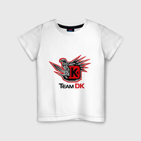 Детская футболка хлопок с принтом Team DK Dota2 в Тюмени, 100% хлопок | круглый вырез горловины, полуприлегающий силуэт, длина до линии бедер | 