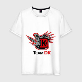 Мужская футболка хлопок с принтом Team DK Dota2 в Тюмени, 100% хлопок | прямой крой, круглый вырез горловины, длина до линии бедер, слегка спущенное плечо. | 