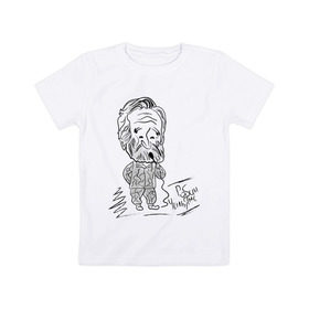 Детская футболка хлопок с принтом Робин Уильямс в Тюмени, 100% хлопок | круглый вырез горловины, полуприлегающий силуэт, длина до линии бедер | robin williams | актер | робин уильямс