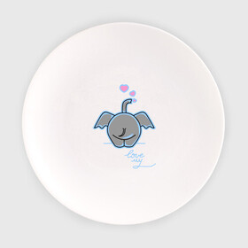 Тарелка с принтом Слон с сердечками в Тюмени, фарфор | диаметр - 210 мм
диаметр для нанесения принта - 120 мм | слон