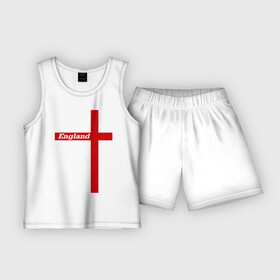 Детская пижама с шортами хлопок с принтом Сборная Англии в Тюмени,  |  | england | англия | сборная | флаг | футбол