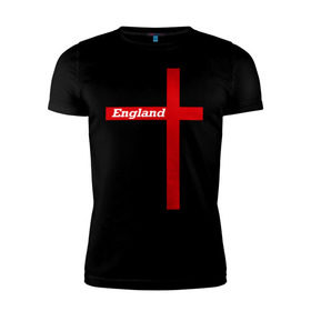 Мужская футболка премиум с принтом Сборная Англии в Тюмени, 92% хлопок, 8% лайкра | приталенный силуэт, круглый вырез ворота, длина до линии бедра, короткий рукав | Тематика изображения на принте: england | англия | сборная | флаг | футбол