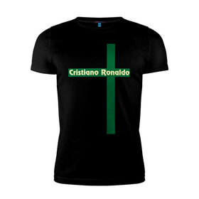 Мужская футболка премиум с принтом Cristiano Ronaldo в Тюмени, 92% хлопок, 8% лайкра | приталенный силуэт, круглый вырез ворота, длина до линии бедра, короткий рукав | cristiano | ronaldo | криштиану | мадрид | реал | роналду | сборная | флаг | футбол