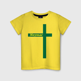 Детская футболка хлопок с принтом Neymar в Тюмени, 100% хлопок | круглый вырез горловины, полуприлегающий силуэт, длина до линии бедер | бразилия | неймар